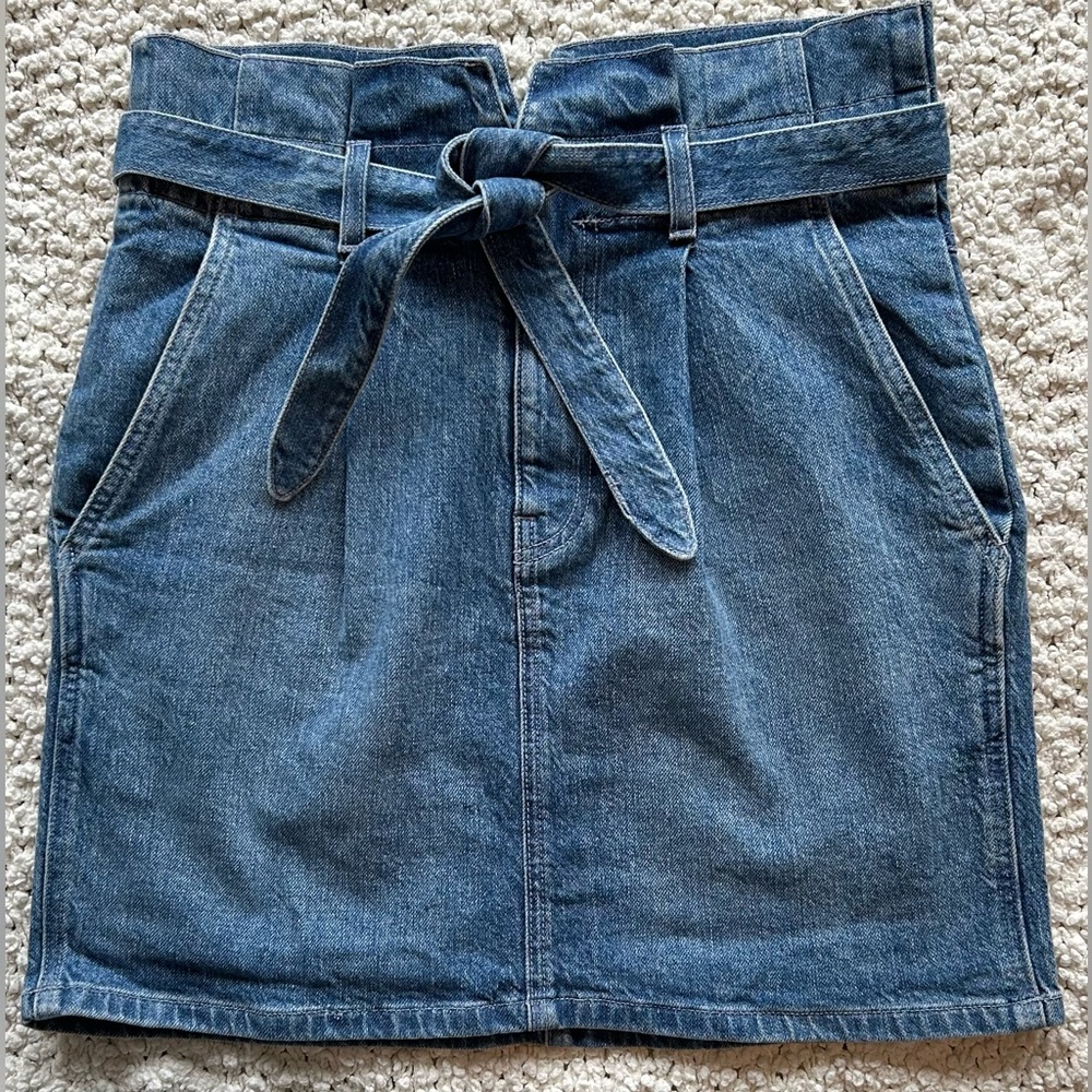 ReformationJeans Paperbag Sandia Denim Skirt, Inari Wash